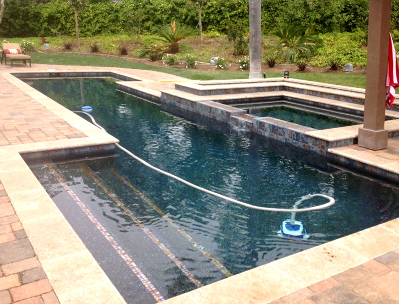 After-Rectangular Pool and Spa